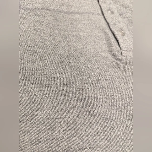 Reigning Champ Mélange Loopback 1/2 Half-Placket Snap Button Heathered Grey M - Picture 10 of 14